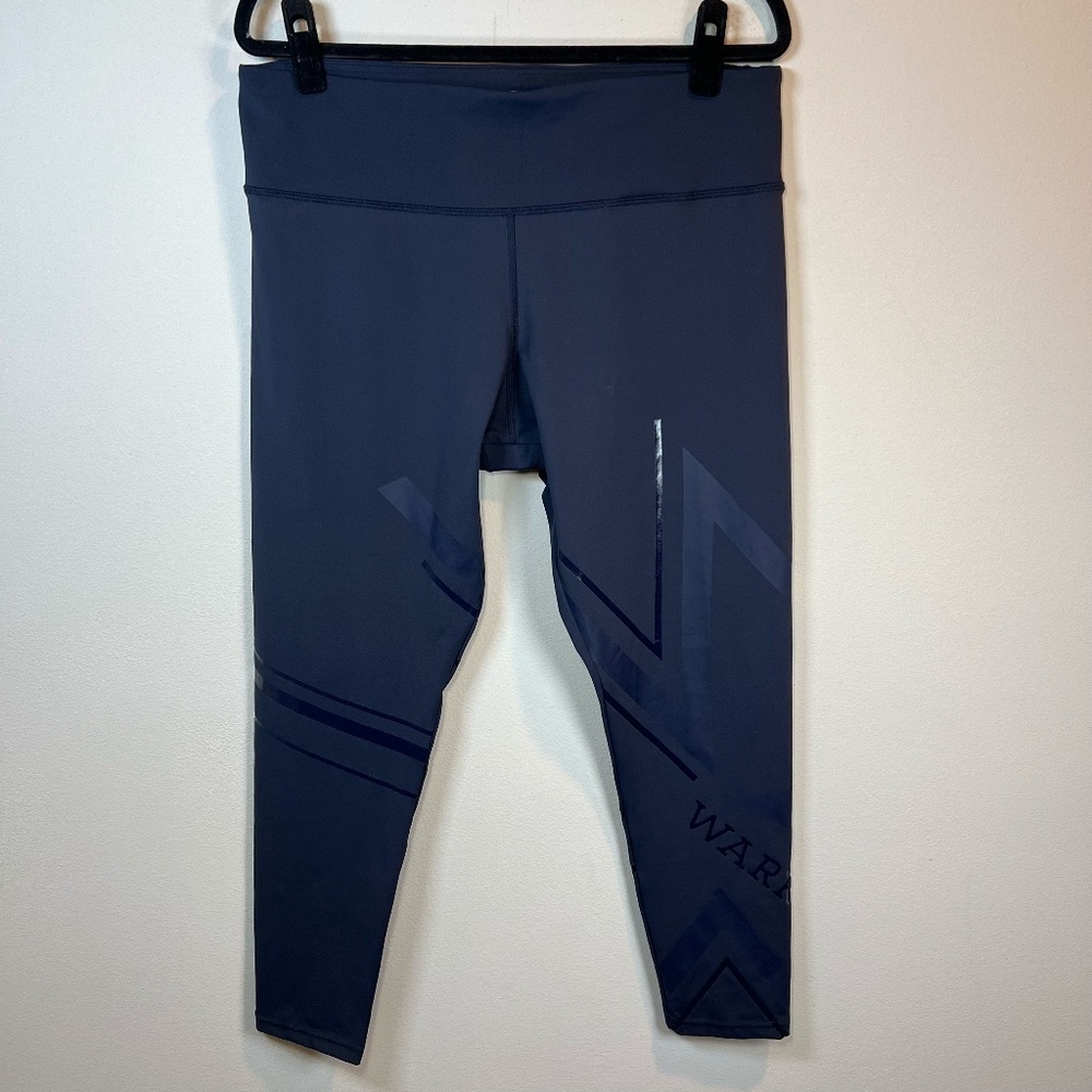 Warrior Danica Patrick Activewear Leggings Navy Blue Glossy Graphic Athletic  XL